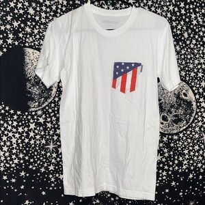 White Patriotic Pocket Tee